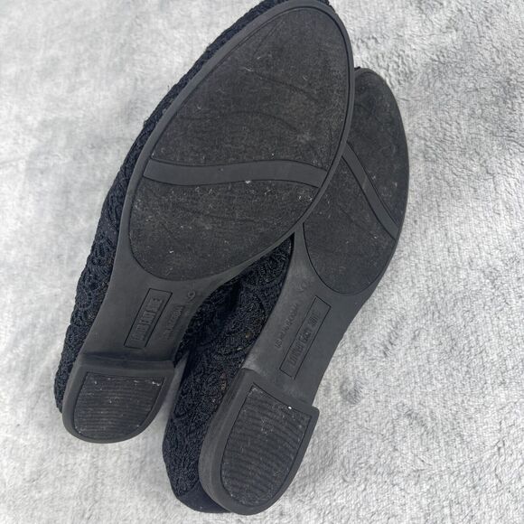 Lower East Side Shoes Womens Size 9 Black Lace Floral Pattern Flats - Picture 8 of 11